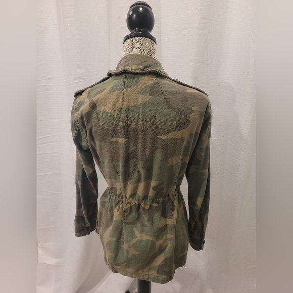 Free People Not Your Brothers Faded Green Camo Print Jacket Sz XS - Picture 5 of 13